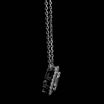 Oval Baguette Diamond Pendant