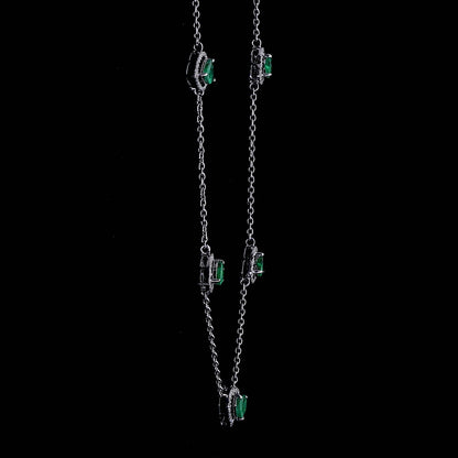 Emerald Heart Station Necklace