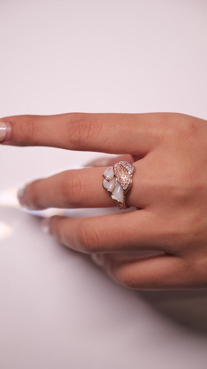 Mother of Pearl Diamond Ring