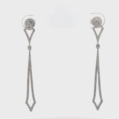 Geometric Drop Natural Diamond Earrings