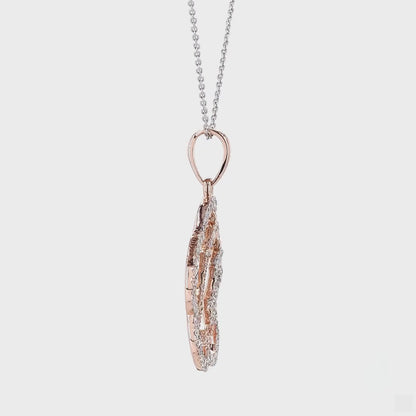 Layered Floral Diamond Pendant Necklace
