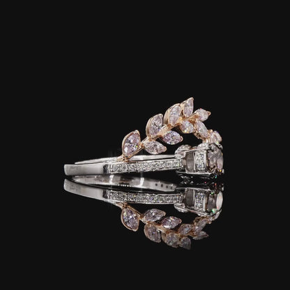 Floral Color Diamond Wrap Ring