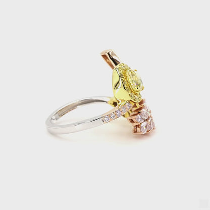 Cushion Yellow Halo Diamond Ring