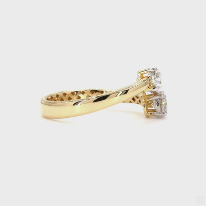 Bypass Two Stone Diamond Ring
