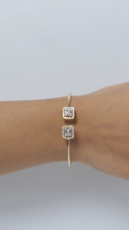 Baguette Diamond Open Cuff Bracelet
