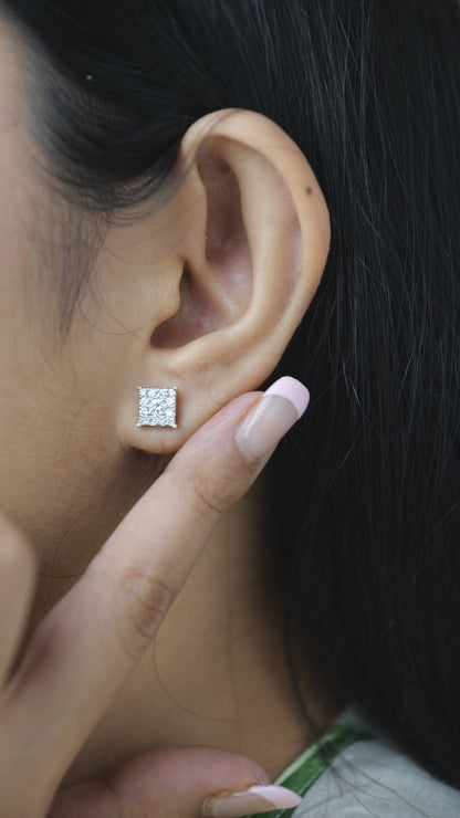 Square Diamond Studs