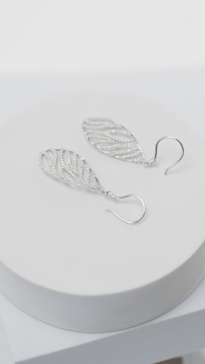 Leaf Drop Diamond Earrings