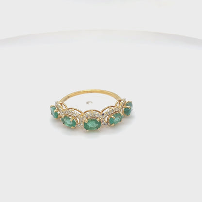 Oval Emerald Diamond Ring