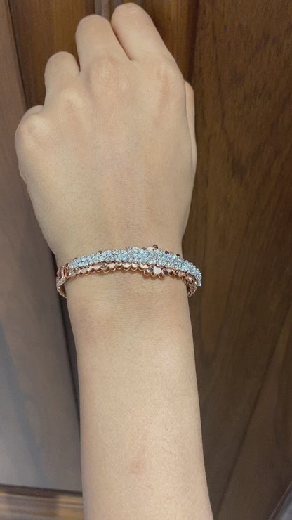 Cluster Natural Diamond Bangle Bracelet