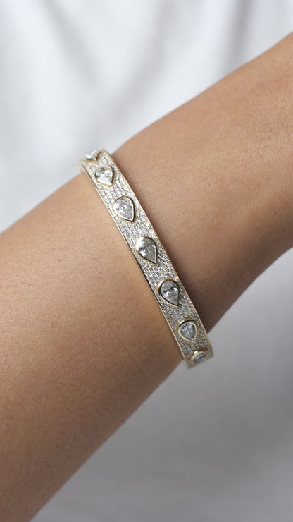 Teardrop Diamond Bangle Bracelet