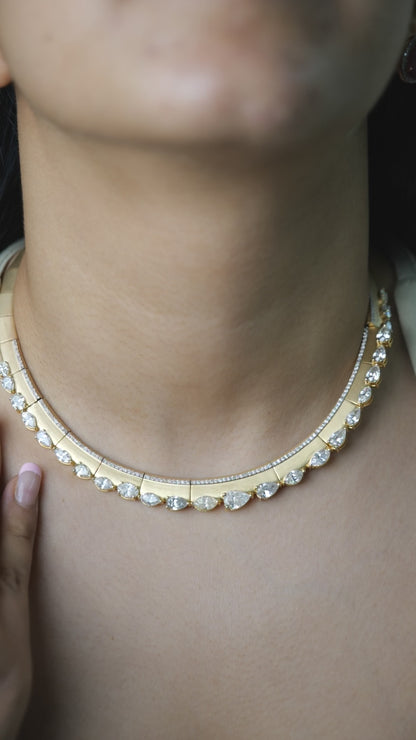 Pear & Marquise Natural Diamond Choker