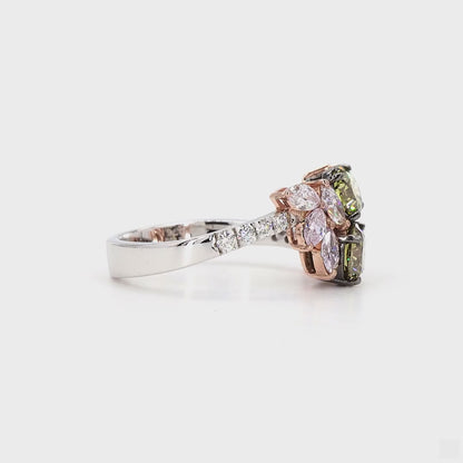 Fancy Yellow Diamond Cluster Ring