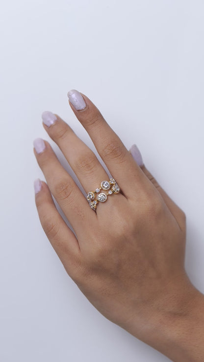 Halo Wide Natural Diamond Halo Band Ring