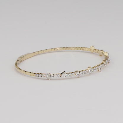 Pear Diamond Station Bracelet