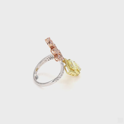 Fancy Yellow Pink Diamond Ring