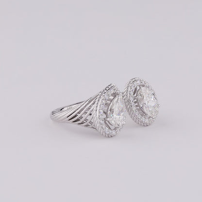 Pear and Oval Diamond Wrap Ring