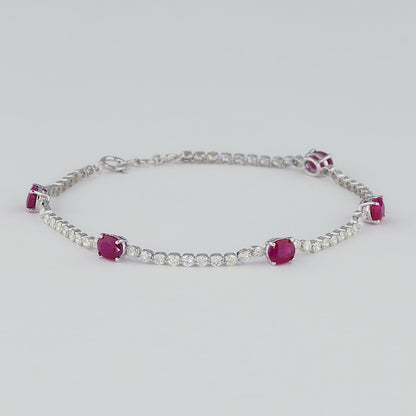 Ruby Diamond Tennis Bracelet