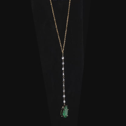Emerald Diamond Drop Necklace