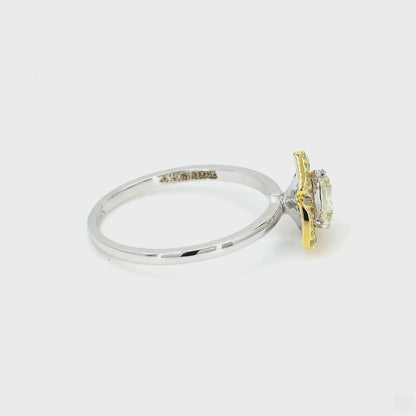 Trillion Cut Halo Diamond Ring