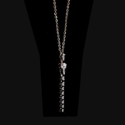 Marquise Pear Vertical Pendant Necklac