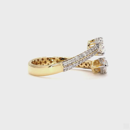 Bypass Pear Oval Diamond Ring
