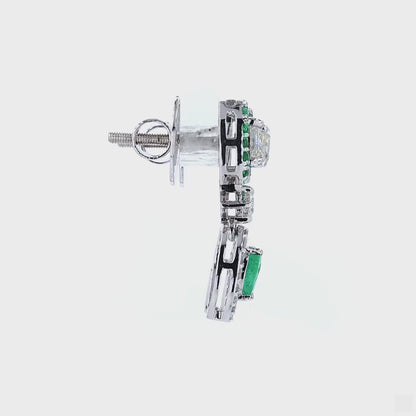 Emerald Heart Drop Earrings