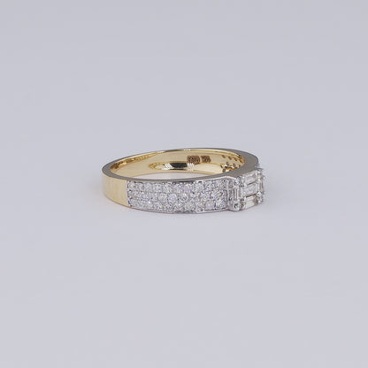 Diamond Cluster Wedding Band Ring