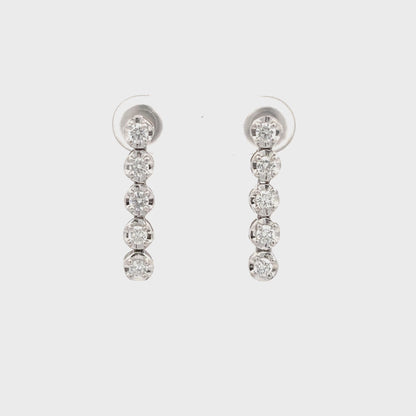 Linear Natural Diamond Drop Earrings