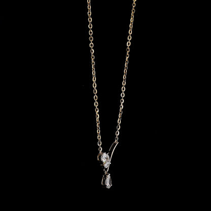 Curved Drop Pendant Necklace