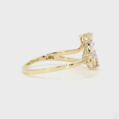 Three Stone Pear Diamond Ring