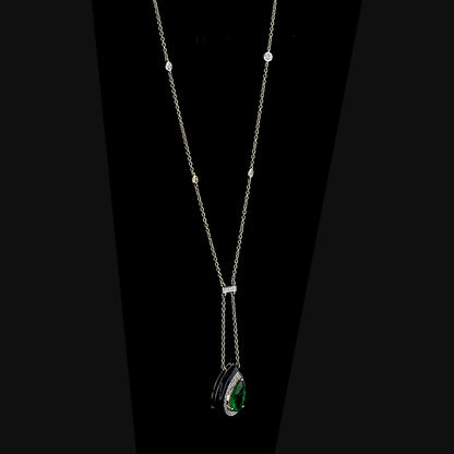 Emerald Drop Pendant Necklace