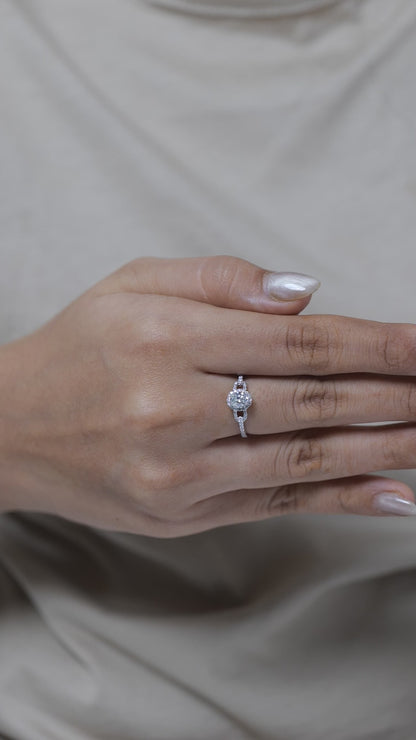 Oval Halo Solitaire Diamond Ring