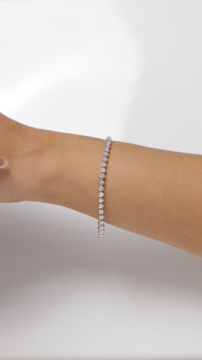 Linear Natural Diamond Tennis Bracelet