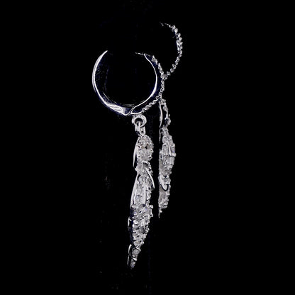 Floral Diamond Drop Earrings