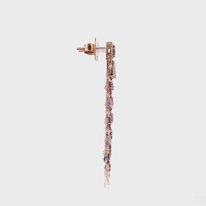 Spinel Diamond Tassel Earrings