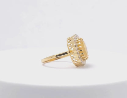 Yellow Sapphire Diamond Ring