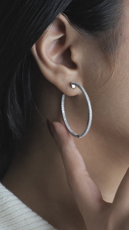 Inside Out Diamond Hoop Earrings