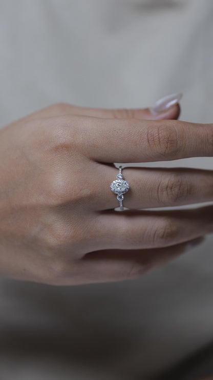 Oval Halo Diamond Ring