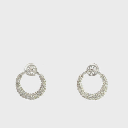 Circle Diamond Hoop Earrings