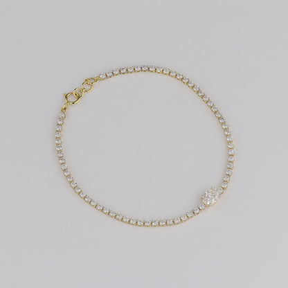 Oval Diamond Tennis Bracelet