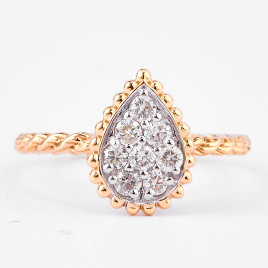 Pear Diamond Cluster Ring