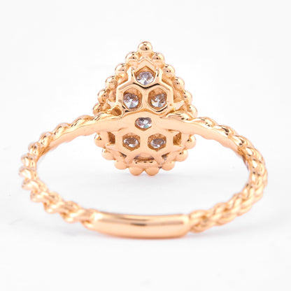 Pear Diamond Cluster Ring