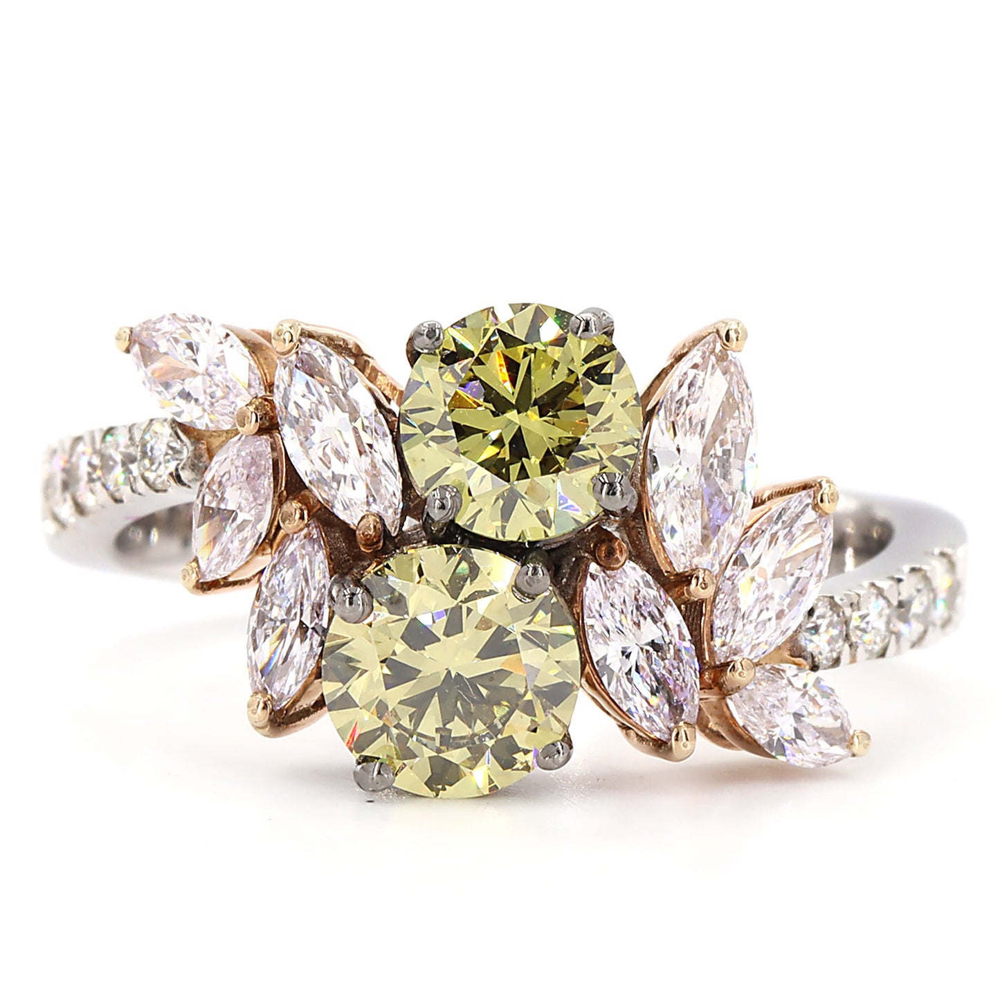 Fancy Yellow Diamond Cluster Ring