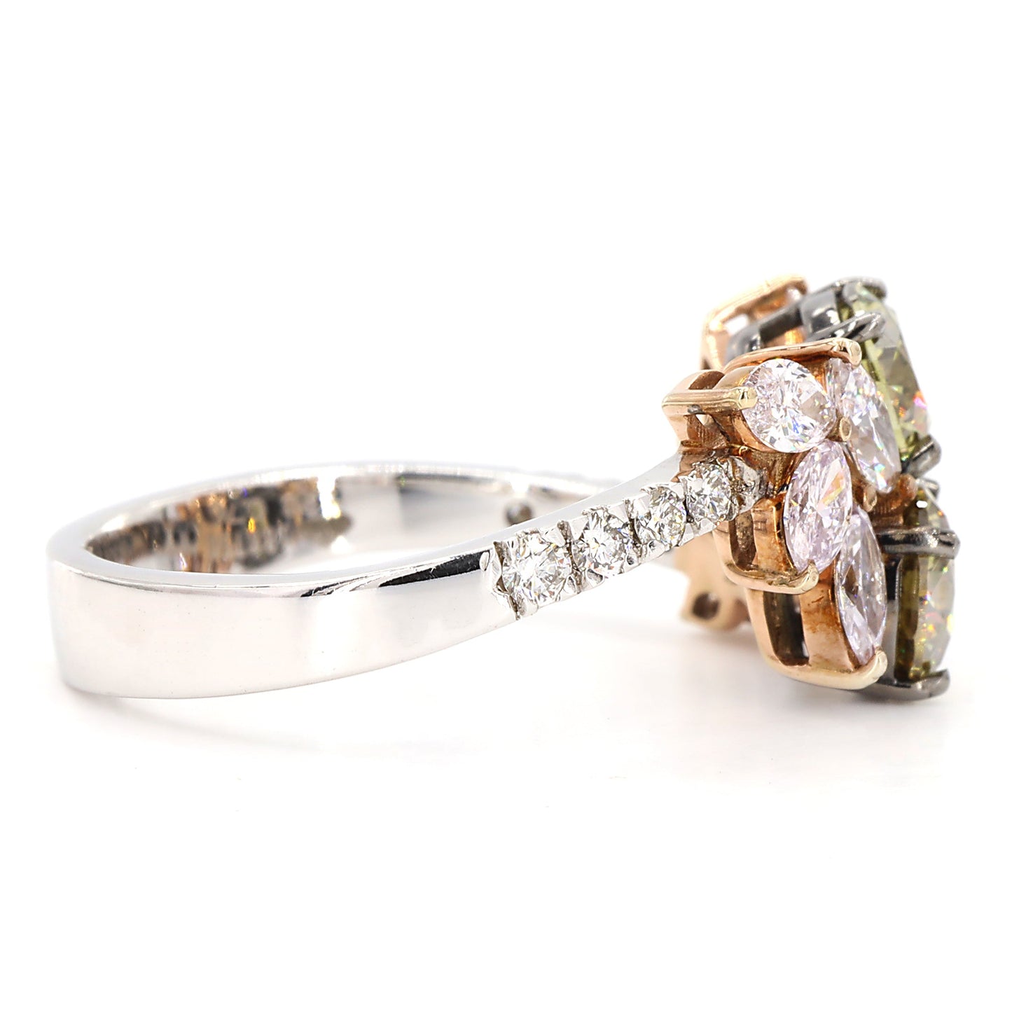 Fancy Yellow Diamond Cluster Ring