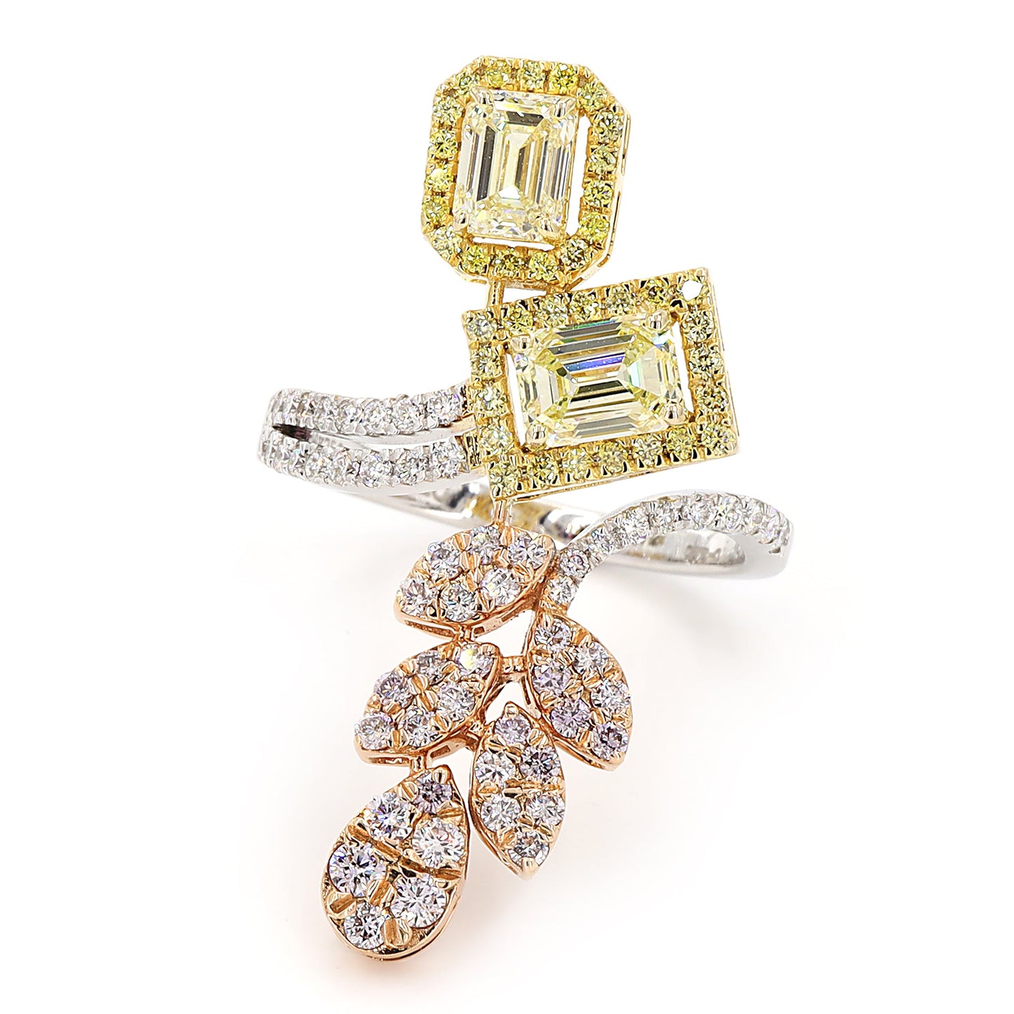 Fancy Yellow Pink Diamond Ring