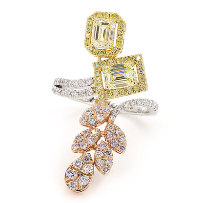 Fancy Yellow Pink Diamond Ring