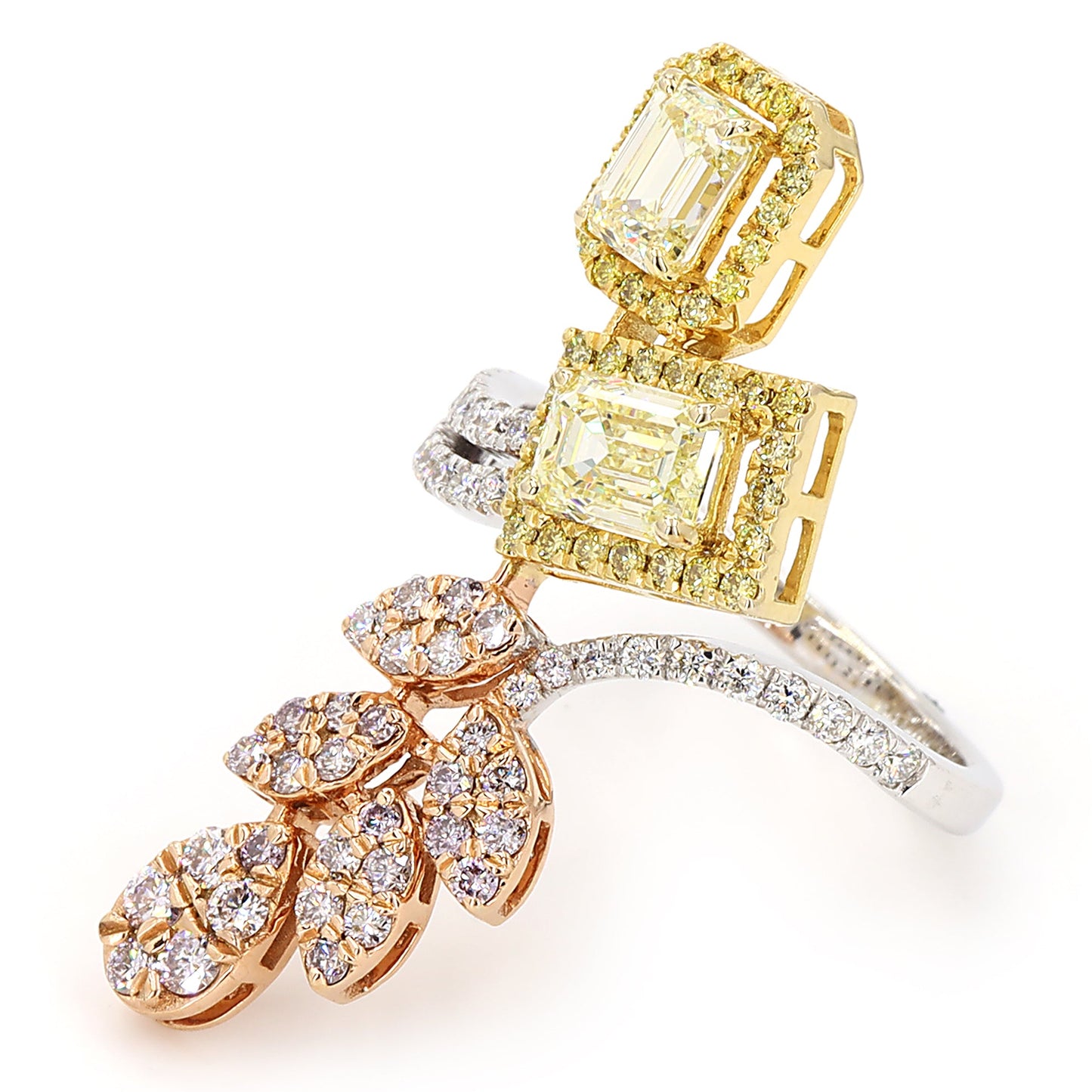 Fancy Yellow Pink Diamond Ring