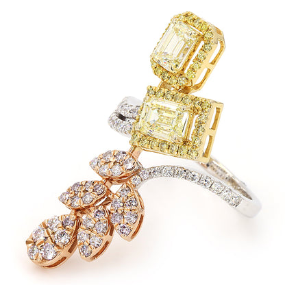 Fancy Yellow Pink Diamond Ring