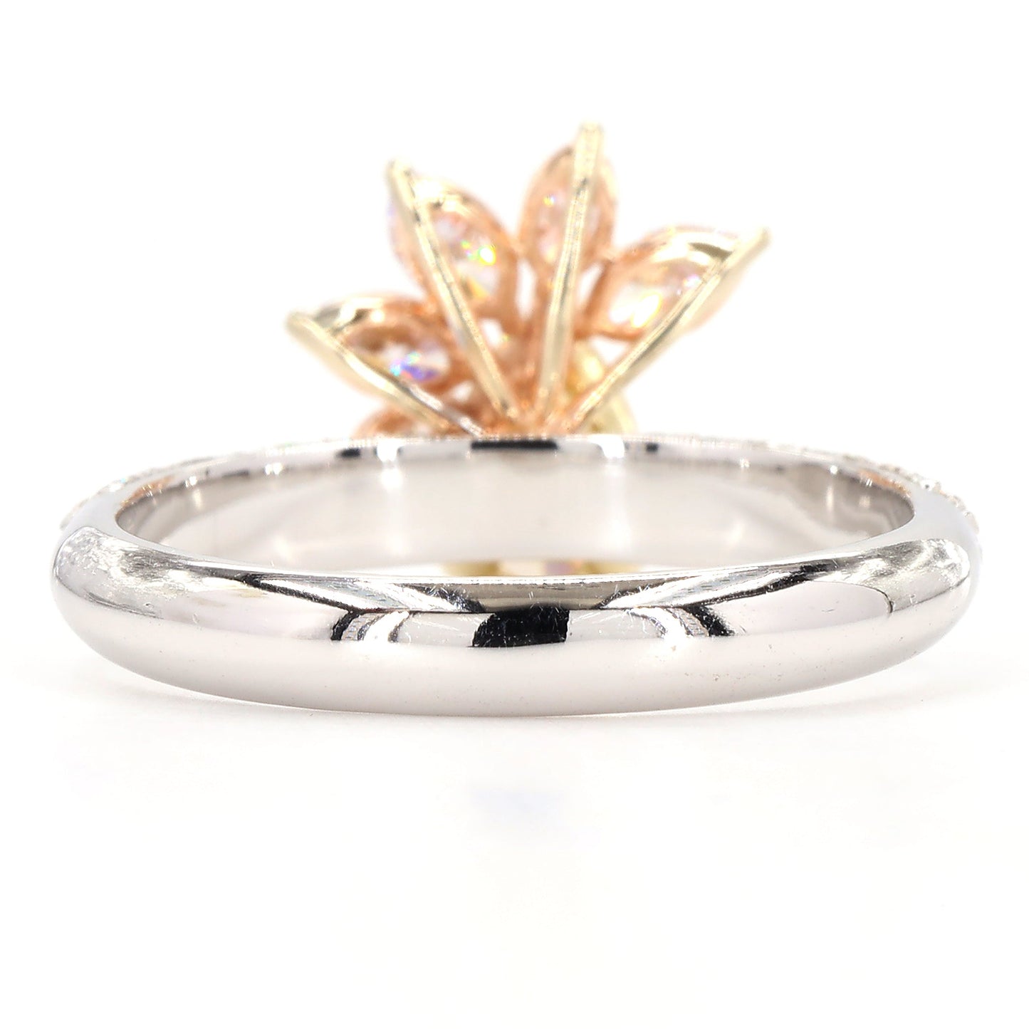 Yellow Pear Pink Marquise Natural Diamond Floral Cluster