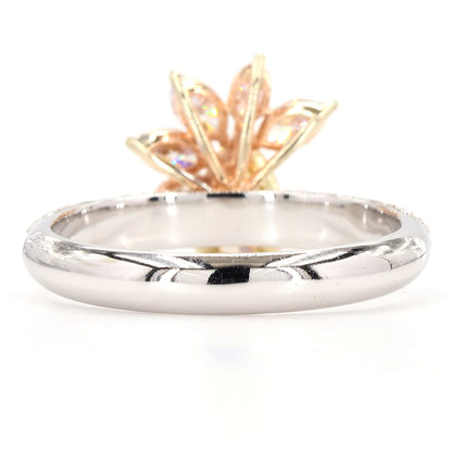 Yellow Pear Pink Marquise Natural Diamond Floral Cluster